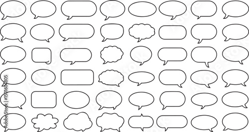 Modern chat bubble icon pack with editable vector strokes ideal for user interface elements speech UI and web based messaging platforms