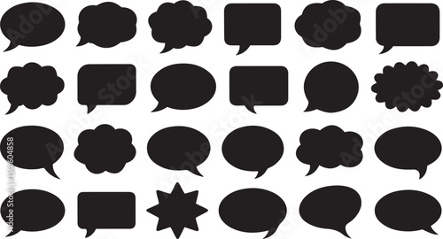 Clean vector speech bubbles in different styles including talking clouds and message boxes ideal for chat apps websites and conversation design use