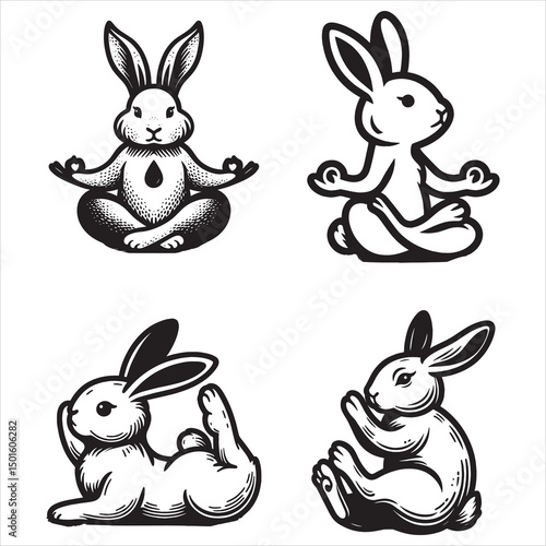 Rabbit Yoga Svg Bundle