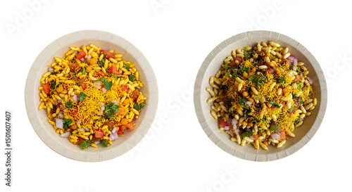 Traditional Bangladeshi Jhalmuri Served in a Paper Plate, isolated