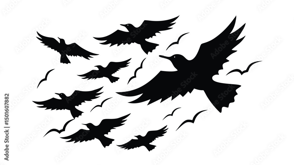 Obraz premium Birds in Stormy Skies