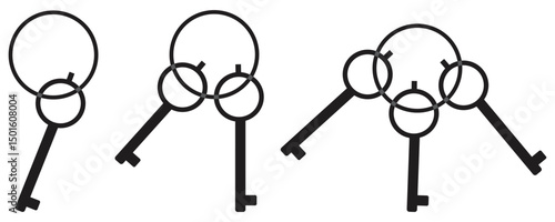 Collection of Minimalist Key Vintage Icon Design.