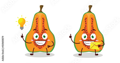 Set Vegetables and fruits funny stickers