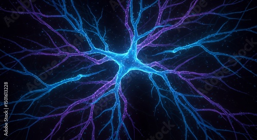 Wallpaper Mural Neurons Network: A Microscopic View of Brain Cell Connections Torontodigital.ca