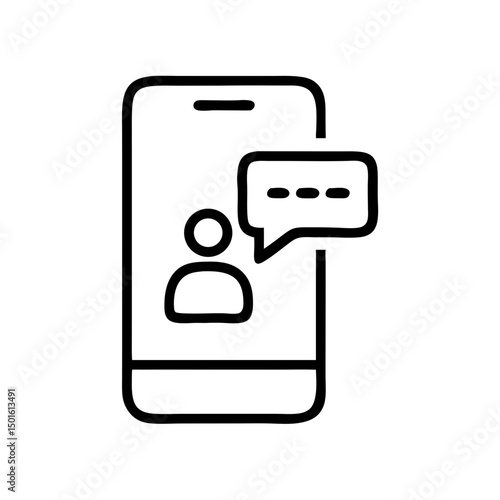 Mobile phone with chat icon representing customer support concept  