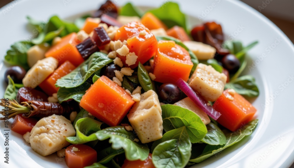 Fresh salad with colorful vegetables and greens Fresh salad with colorful vegetables and greens
