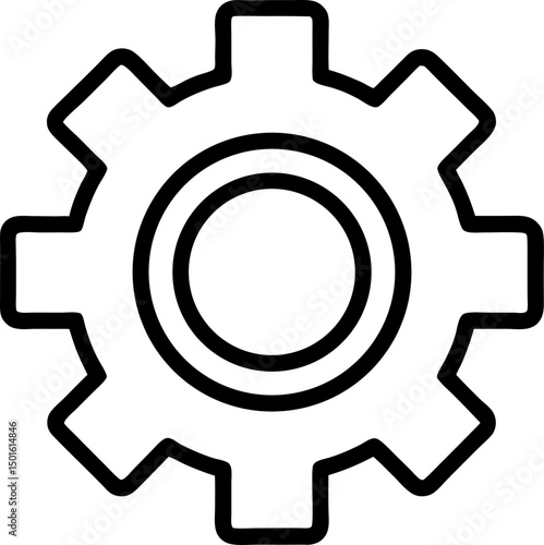 settings vector outline icon on white or transparent background
