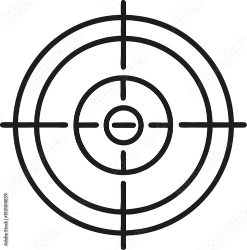 target vector outline icon on white or transparent background