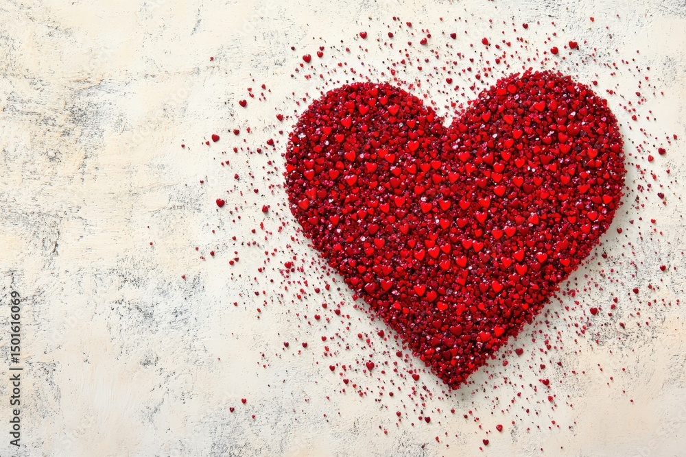 Red glitter heart design Red glitter heart design