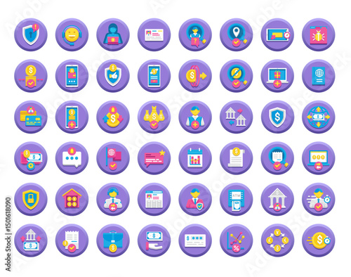 SVG Business icon set-Finance & Security Icon Set – Banking, Payment, User Profiles, Transactions & Digital Services SVG