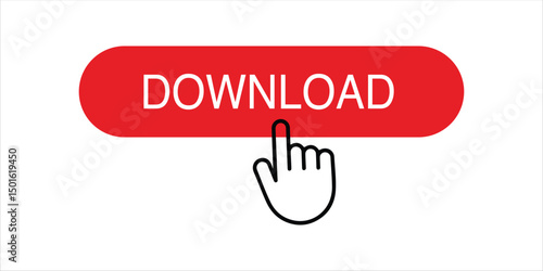 Download button, download icon vector isolated on white background.