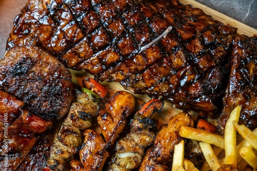 Burger, Steak, Western Food, American Food, juicy, french fries