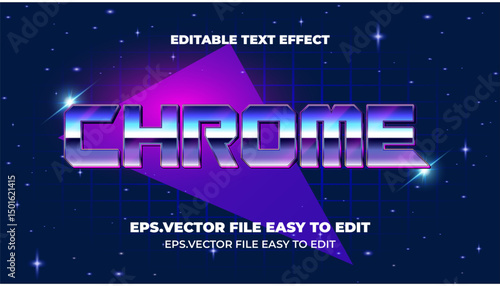 CHROME NEON TEXT ETYLE-EDITABLE TEXT EFFECT