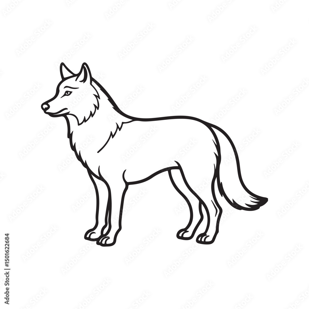 Fototapeta premium gray wolf silhouette vector art
