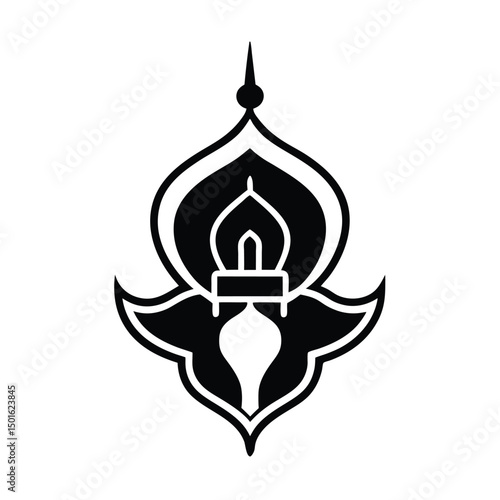 Fleur de lis vector illustration set with tribal sport flame and gold ornament symbol design