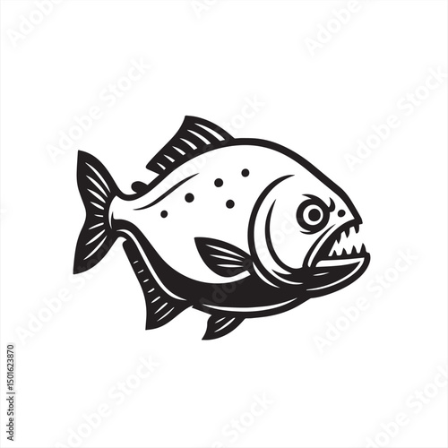 vector illustration of a piranhas