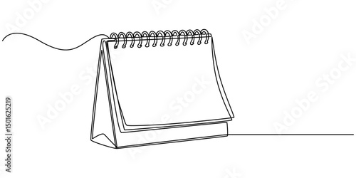 Cuadro en lienzo Calendar Continuous Line Icon, Continuous one line drawing of empty loose-leaf calendar