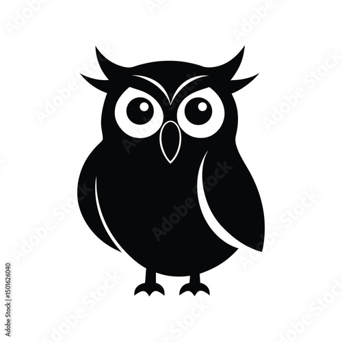 Hooting Owl Vocal Alert Silhouette Vector