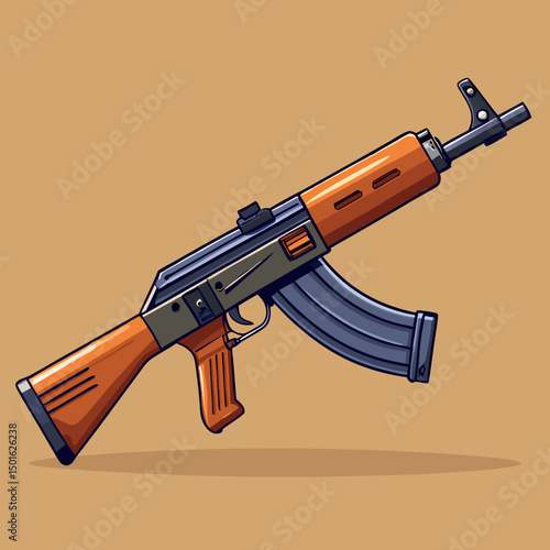 vector illustration of a pistol
