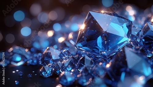 A dazzling collection of vibrant blue crystals