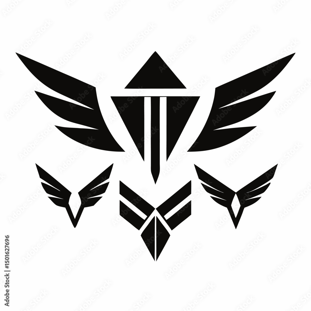 Vector Wing Logo Set – Modern Black Silhouettes for Branding, Sports & Aviation Design Vector Wing Logo Set – Modern Black Silhouettes for Branding, Sports & Aviation Design