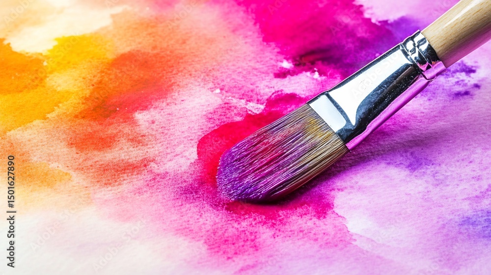 Fototapeta premium Vibrant Watercolor Brushstrokes: An Artist's Palette