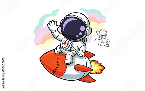 Astronaut vector design, vector illustration,  Astronaut design, silhouette style.
