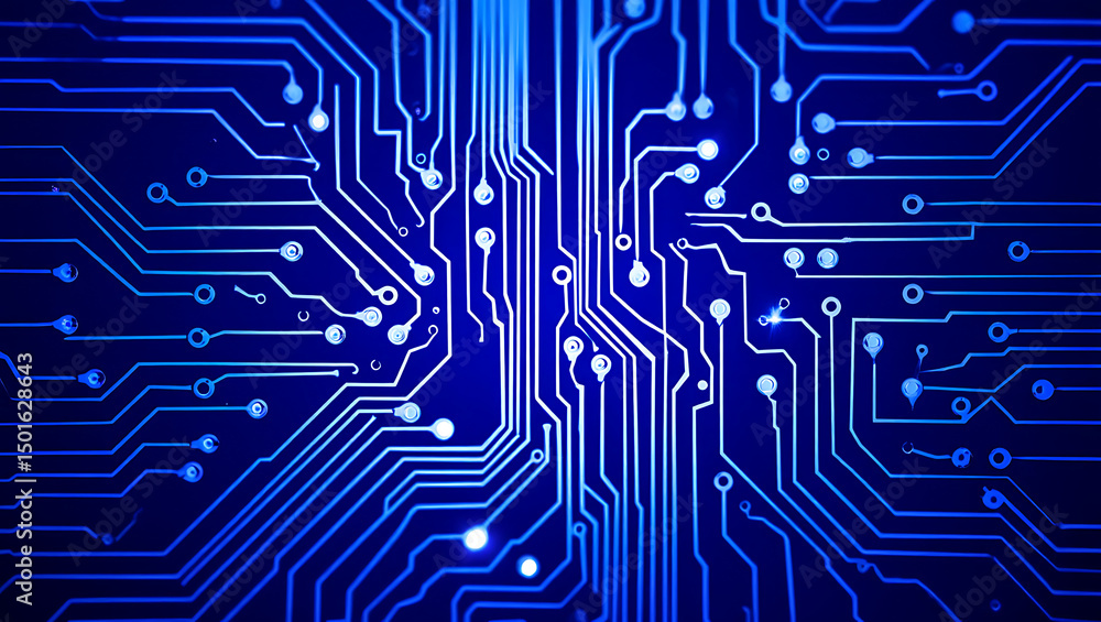 Abstract Blue Circuit Board Technology Background High-Resolution Image Abstract Blue Circuit Board Technology Background High-Resolution Image