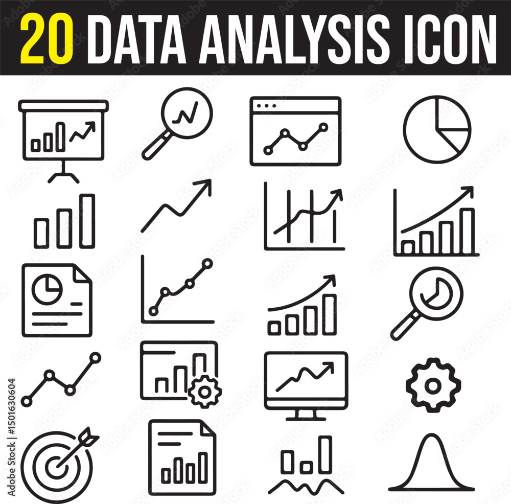Fototapeta premium set of 20 Data Analysis Icons Set With Editable Stroke