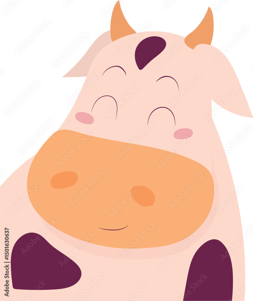 Cute Smiling Cartoon Cow for Children’s Eid al-Adha Celebration – Playful Qurbani Animal Vector Cute Smiling Cartoon Cow for Children’s Eid al-Adha Celebration – Playful Qurbani Animal Vector