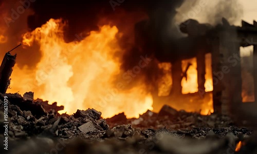 Explosion engulfs building in fire and smoke