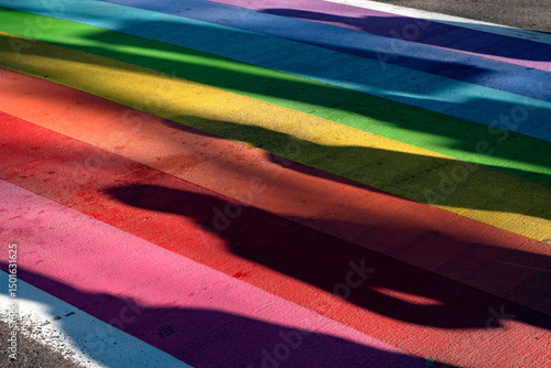 Rainbow flag on the street. This is to respect the LGBTQ+ community.