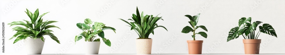 Fototapeta premium Assortment of Houseplants in Pots