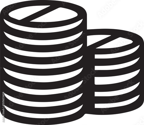 coins icon isolated white back