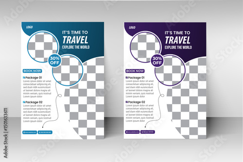 Modern travel flyer preset template. Travel Flyer Template, Abstract traveling poster with Vector, Creative Travel Agency Flyer poster, flyer, banner, magazine cover or template design