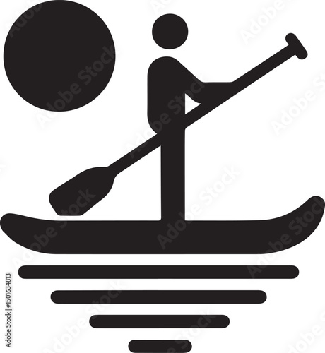 isolated paddle boarding Vector,paddleboarding Silhouette,paddleboarding icon  , paddleboarding symbol ,  paddleboarding Vector illustration, Vector Graphic, EPS 10 png 