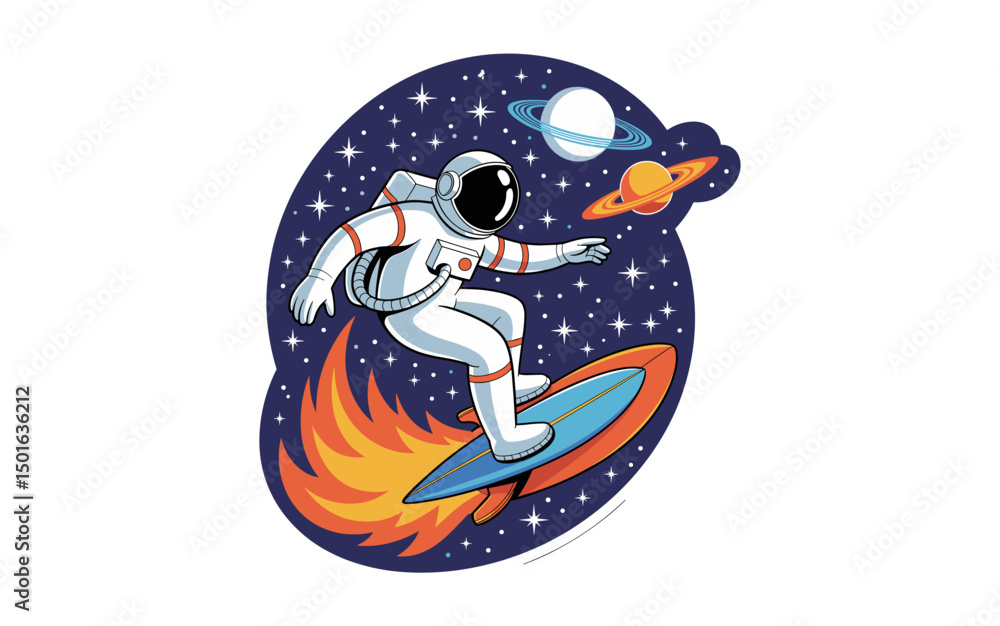 Fototapeta premium Astronaut vector design, vector illustration, Astronaut design, silhouette style. 