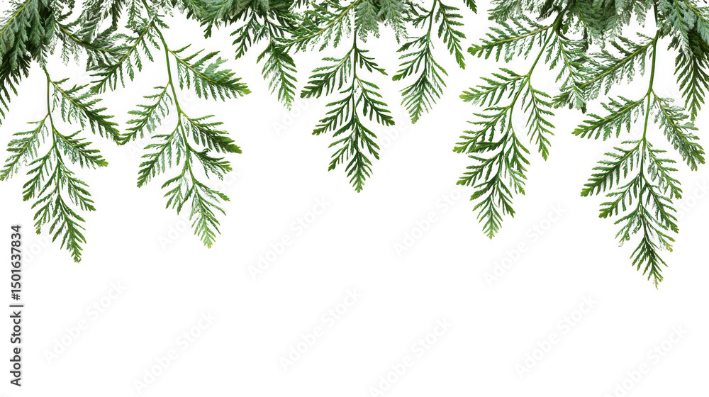 Green fern leaves on a PNG transparent background Green fern leaves on a PNG transparent background