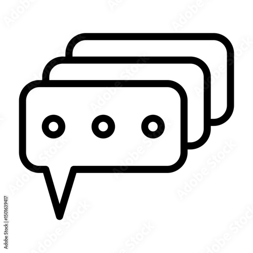 Log Message Vector Line Icon Design
