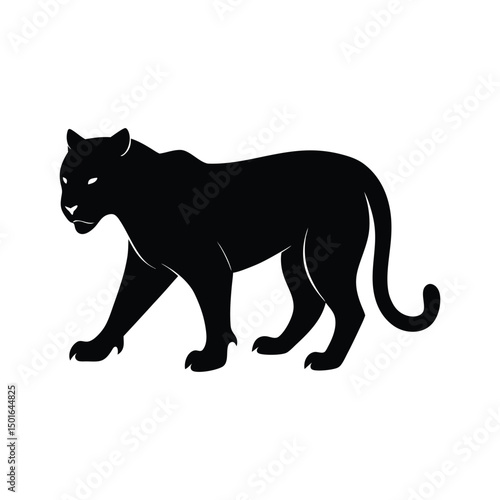 Stalking Tiger Stealthy Silhouette Vector
