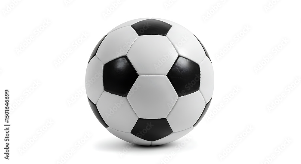 Fototapeta premium Classic Black and White Soccer Ball Isolated on White