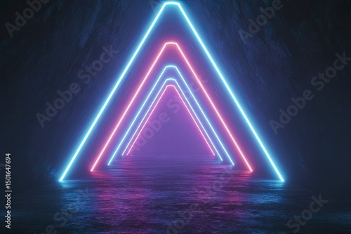Wallpaper Mural A neon lighted triangle is displayed in room Torontodigital.ca