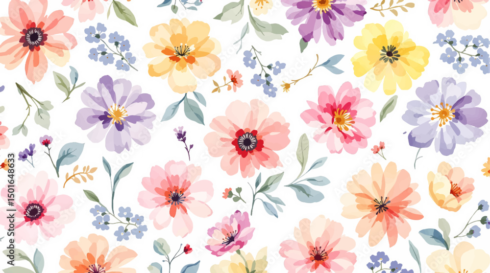 Abstract watercolor background with flowers Abstract watercolor background with flowers