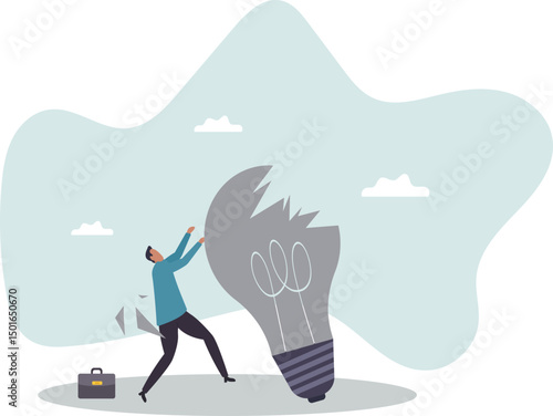 Uninspired or motivation after business failure, burnout or exhausted from crisis, no new idea or inspiration.character for design.