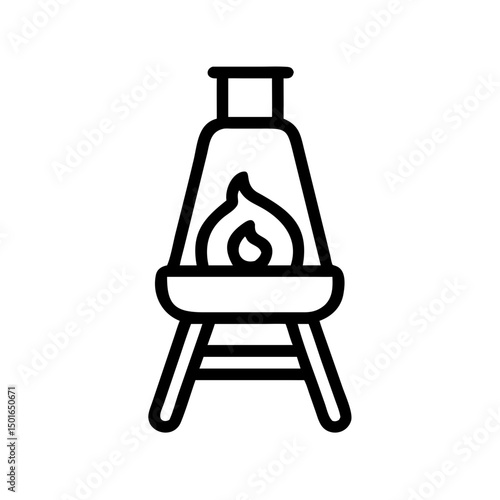 Backyard firepit outdoor features line icon set Vector of kitchen, patio, fireplace, chimenea, pizza oven, firewood, propane tank, thin linear illustration.