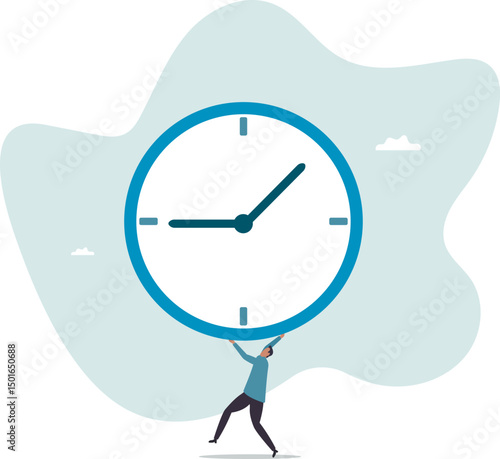 Time management failure, freedom to spend time with family and loved one, overworked or office worker routine work overtime.character for design.