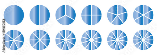 Pie charts diagrams. Different color circles isolated. Infographic element round shape. Vector.