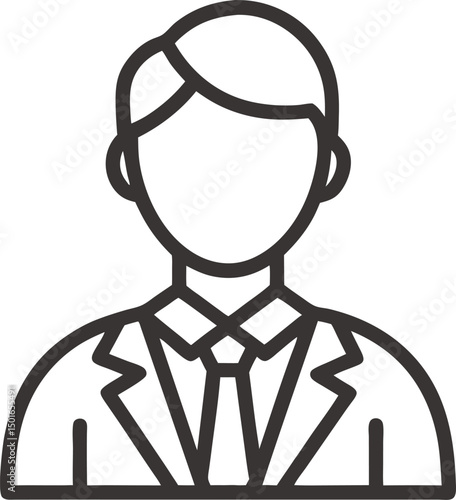 leader vector outline icon on white or transparent background
