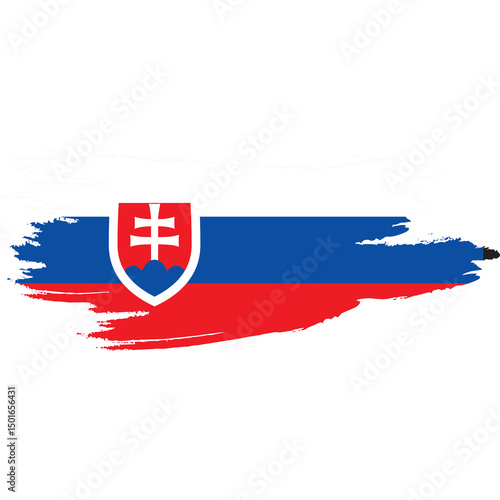 Free Download Abstract Grunge Brush Stroke Slovakian Flag Patriotism Slovakia National Symbol - GFXLoad