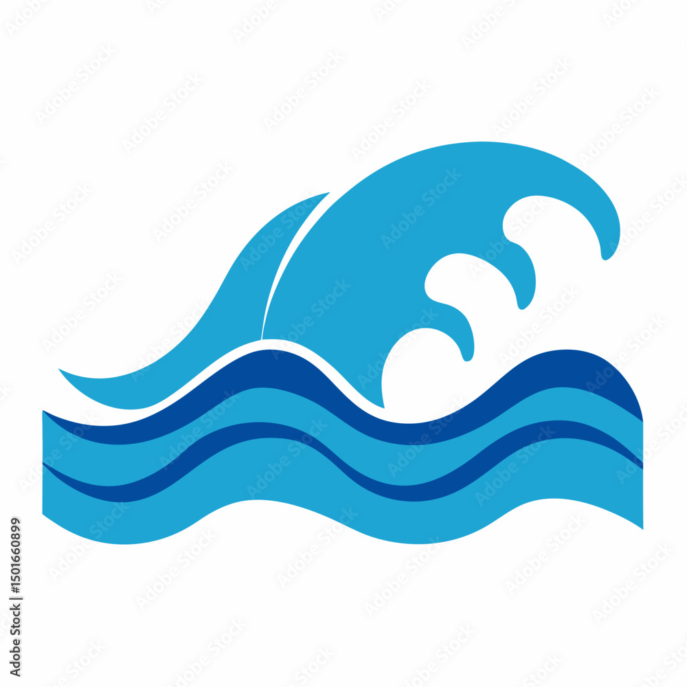 Obraz premium Sea waves with white background 